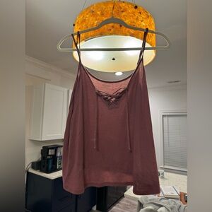 Arizona Jean Company Lace-Up Camisole - Burgundy